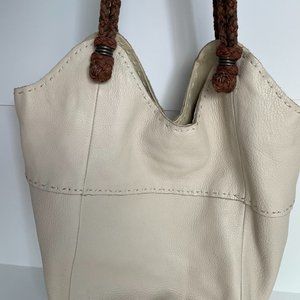 The Sak Cream Leather Hobo Bag